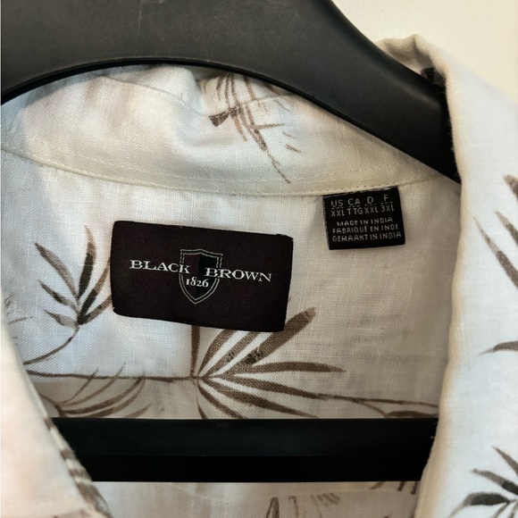 Black & Brown 2xl linen short sleeve shirt - Picture 2 of 2